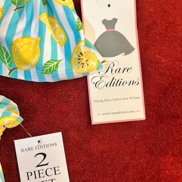 NWT! RARE EDITIONS - Girl's Size 2T - Adorable Striped Pattern 2 Piece Short Set - Picture 8 of 9